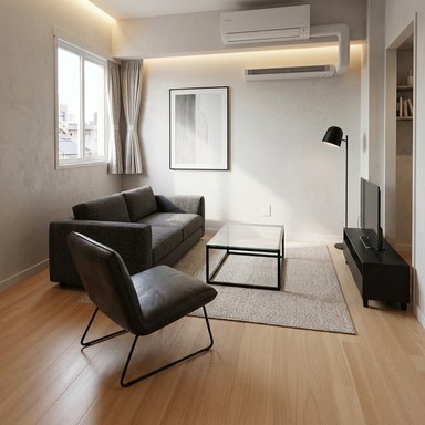 Modern interior style example: clean lines, neutral tones, and uncluttered furniture